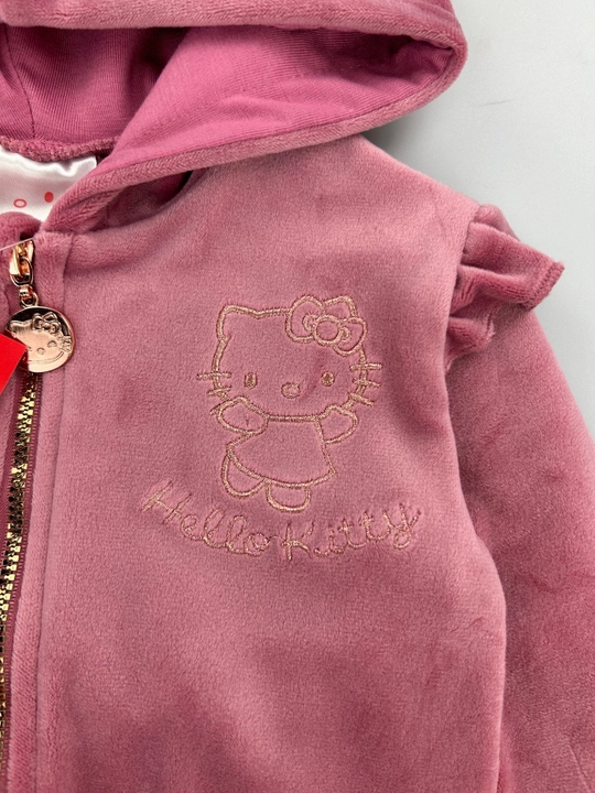 Hello Kitty dizaynli yumshoq velur kostyum, Disney brendi, 3-36 oy