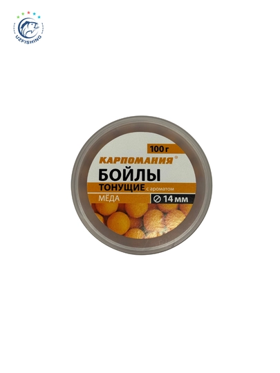 Бойлы тонущие КАРПОМАНИЯ (Клубника/Малина/Кукуруза/Специи/Мёд) 14 мм, 100 гр