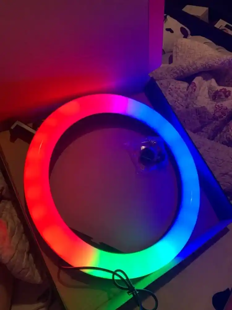 Селфи лампа, кольцевая, RGB, LED, с штативом
