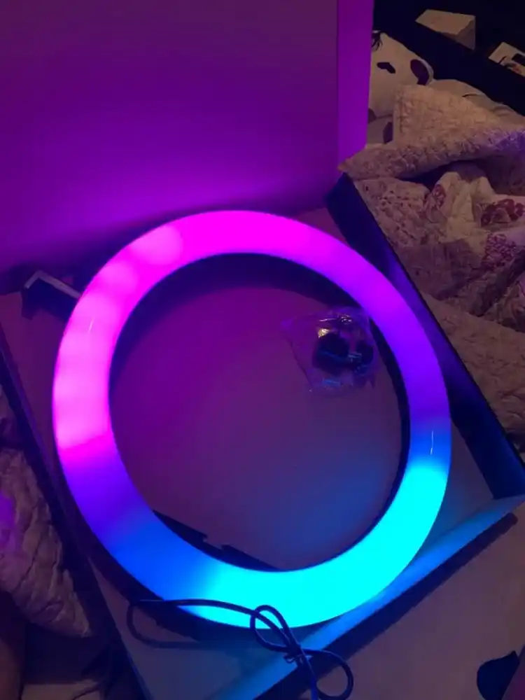 Селфи лампа, кольцевая, RGB, LED, с штативом