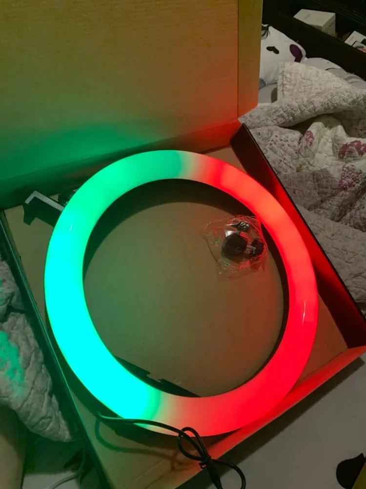 Селфи лампа, кольцевая, RGB, LED, с штативом