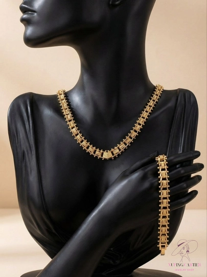 Набор цепочка и браслет в стиле Messika, Bvlgari, Van Cleef Xuping-Cartier — NOZE01-CHANELL-БЕЖМЕЛ