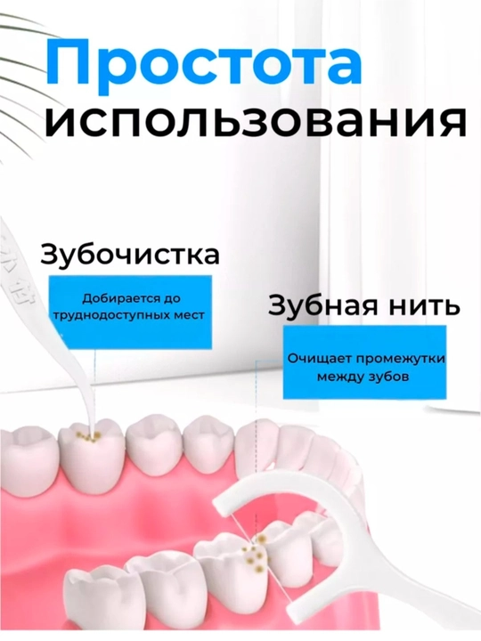 Зубная нить (флоссер) для чистки полости рта, зубочистка 20/40/50/100 шт