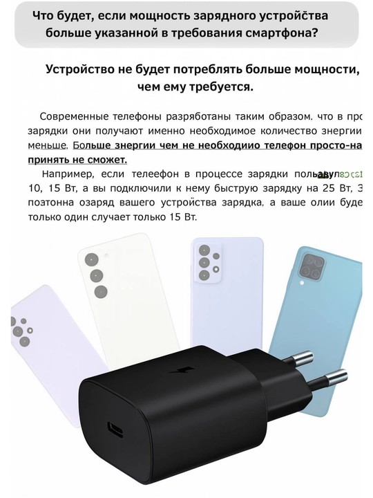 Samsung зарядное устройство 25 W с кабелем Type-C, очень быстрая зарядка