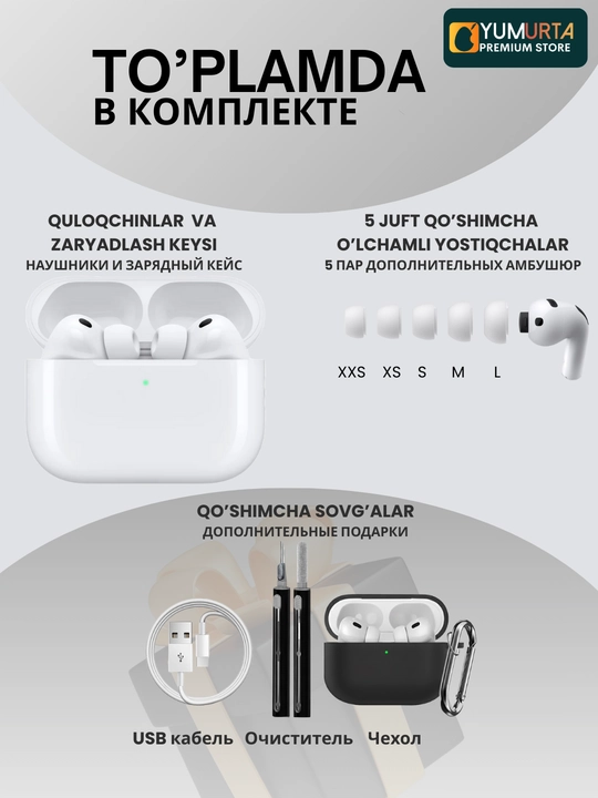 Pods pro 3 pods pro Pods Iphone va Android uchun quloqchinlar simsiz quloqchinlar