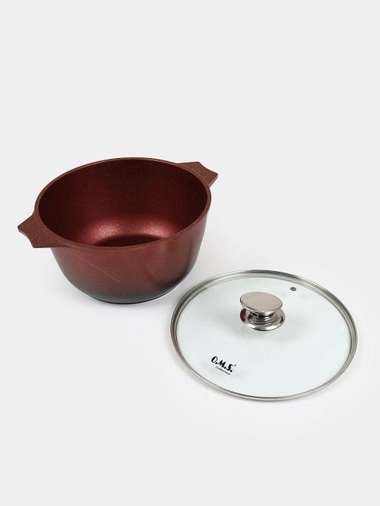 Qozon Yopishmaydigan granit, qopqog'li O.M.S 15022 (+induksion)