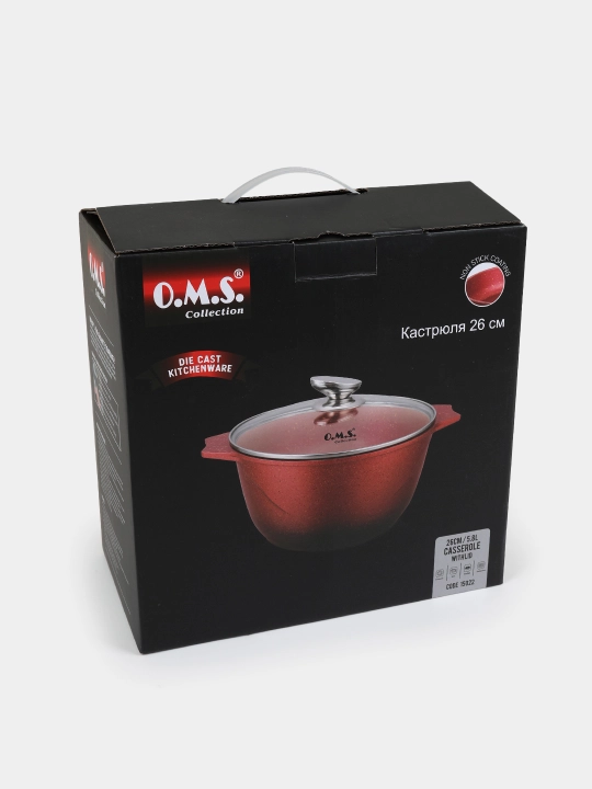 Qozon Yopishmaydigan granit, qopqog'li O.M.S 15022 (+induksion)