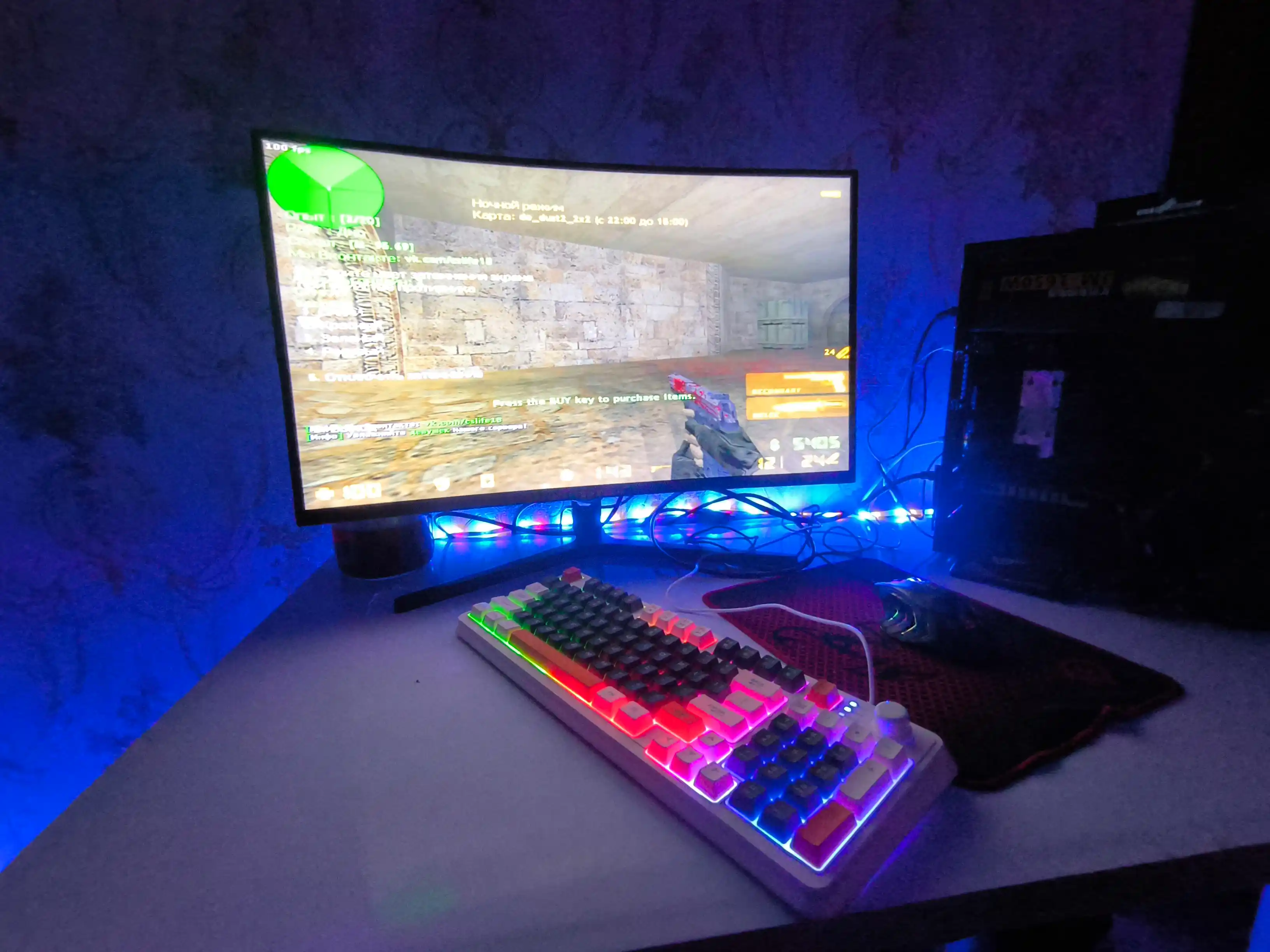 O'yin klaviaturasi simli K82, 98 tugmali, RGB yoritgichli