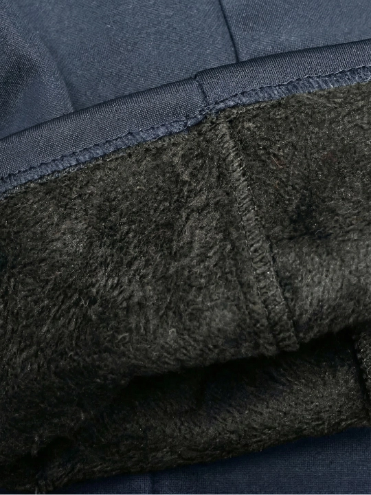 Erkaklar qalin klassik shimi, ichi junli, tor fason