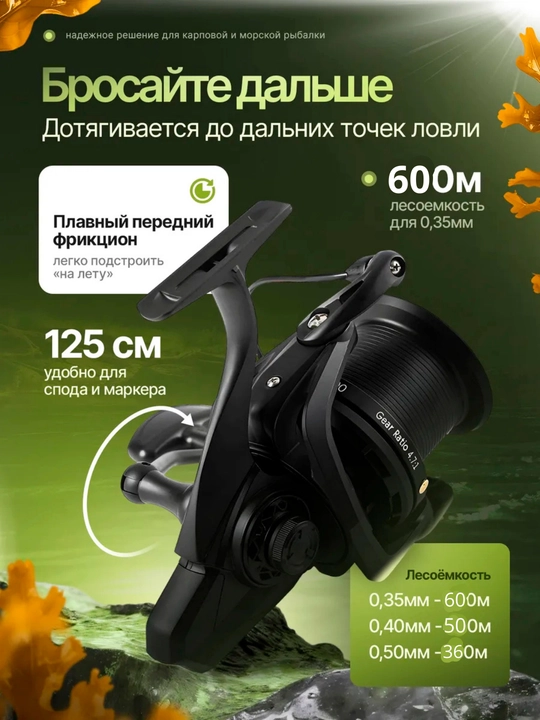 Катушка для морской и карповой рыбалки