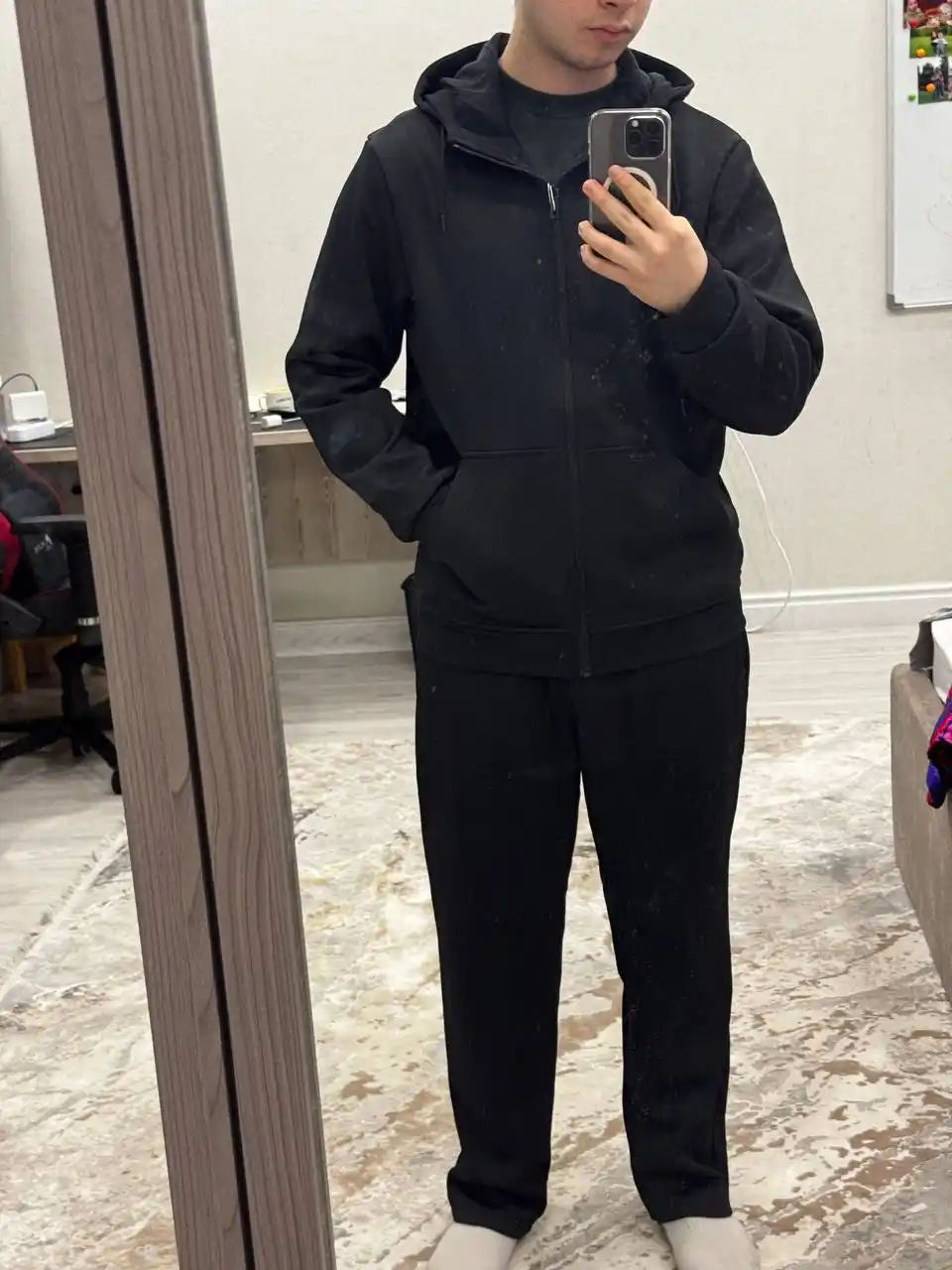 Bahor va Kuzgi ikki qismli sport kostyum, kiyim, dvoyka erkaklar uchun, nachesli, 2XL–4XL