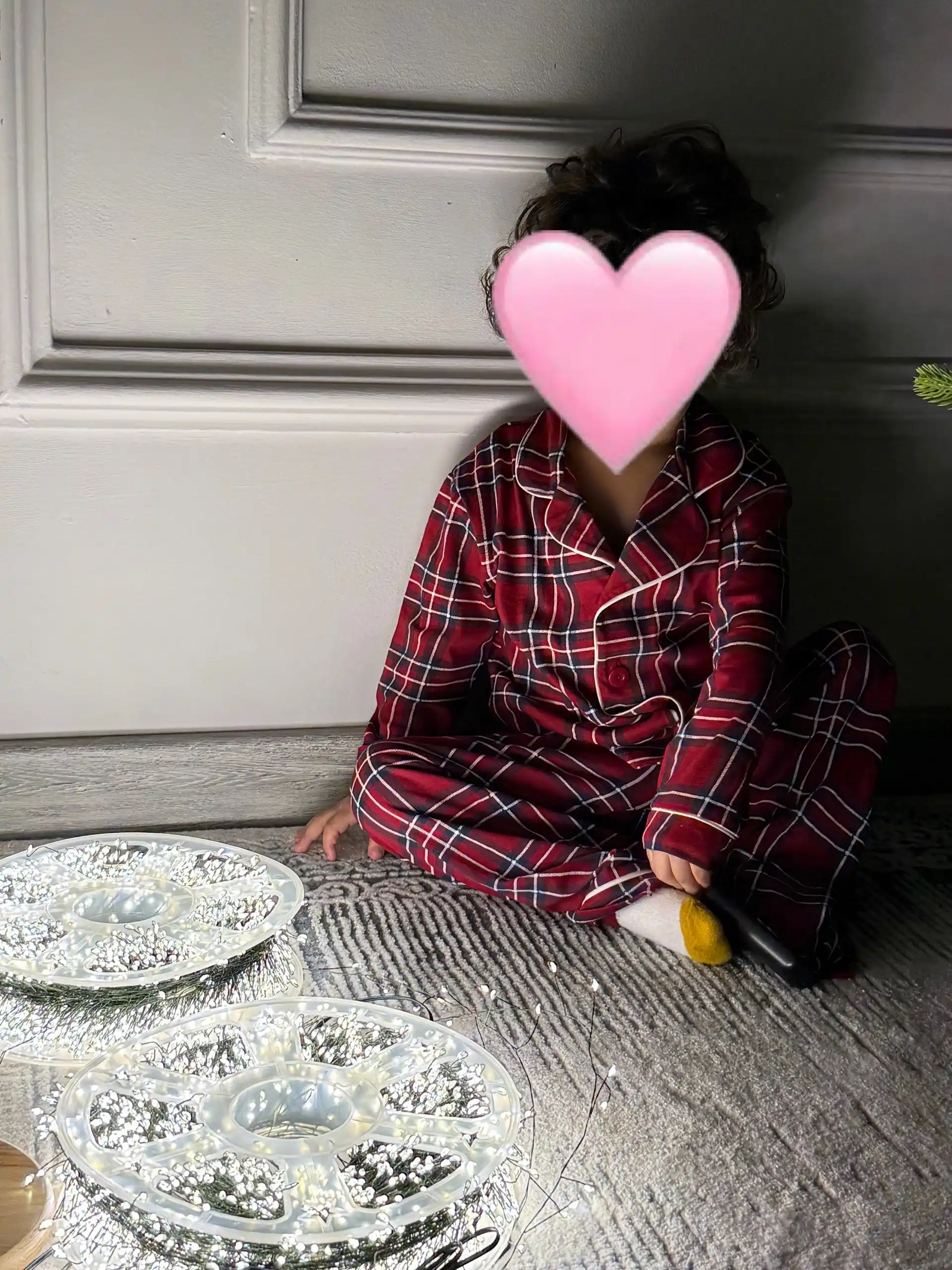 Qiz bolalar uchun pijama yangi yil rasmi bilan paxta NEO