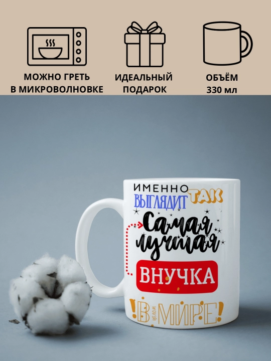Кружка в подарок, с принтом, керамическая, бокал, для Папы, Мамы, Жене