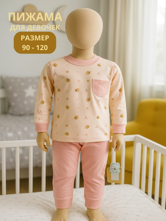 O‘g‘il va qiz bolalar uchun 100% li bolalar pijamasi, paxta, yumshoq mato, ikkita buyumdan iborat to‘plam