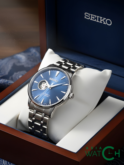 Seiko Tristar klassik soat, mexanik avtomatik zavod, eko-charm remeshok, kalendar - 