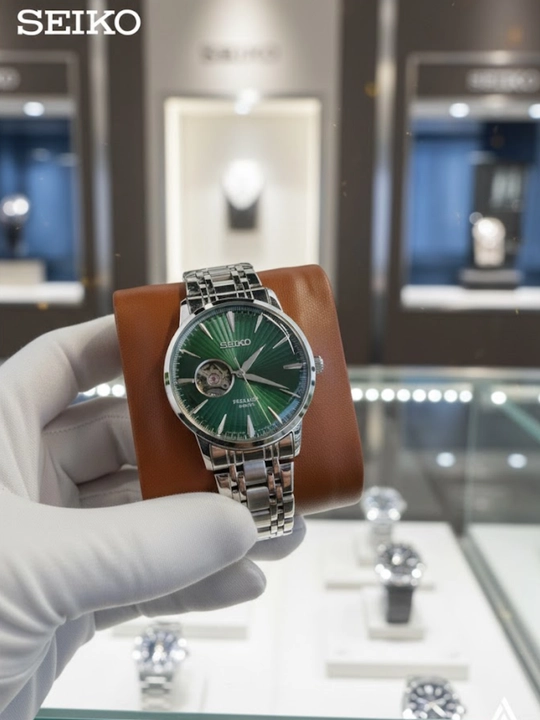 Seiko Tristar klassik soat, mexanik avtomatik zavod, eko-charm remeshok, kalendar