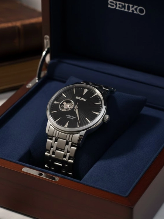 Seiko Tristar klassik erkaklar soati, avtomatik mexanik, metall IPS remeshok - 