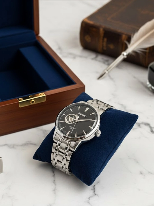 Seiko Tristar klassik erkaklar soati, avtomatik mexanik, metall IPS remeshok