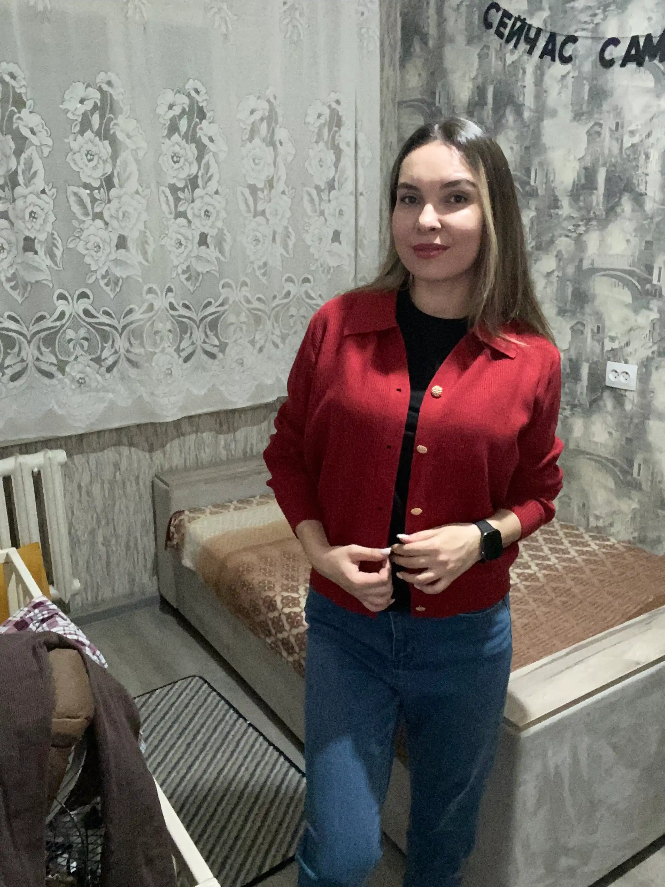 Ayollar uchun tugmali polo kardigan, trikotaj, 5 rangda, S-L, kuz-qish