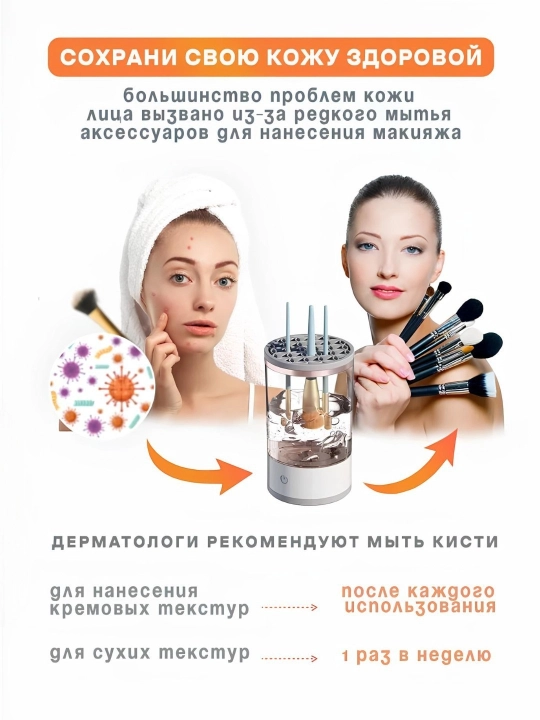 Очиститель кистей для макияжа и спонжей, чистка для кисточек, электрический, USB