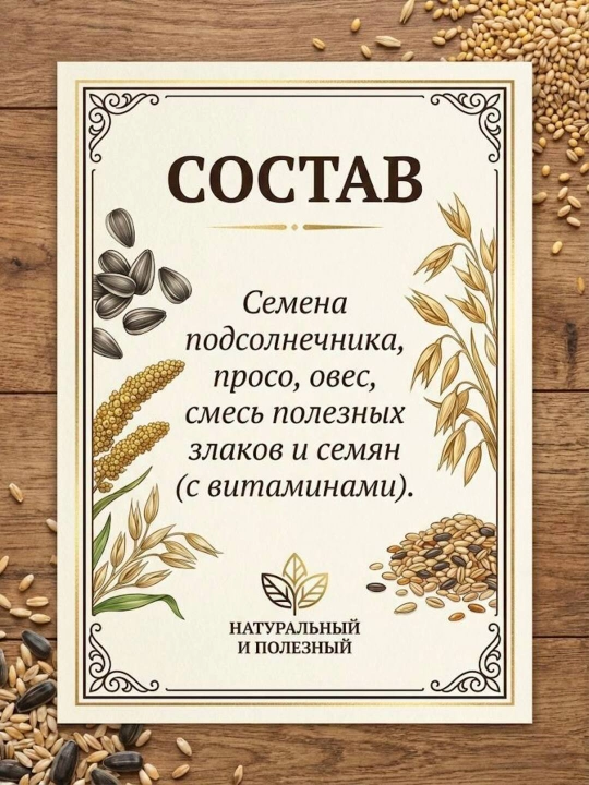 Зерновой корм для волнистых попугаев 1 кг