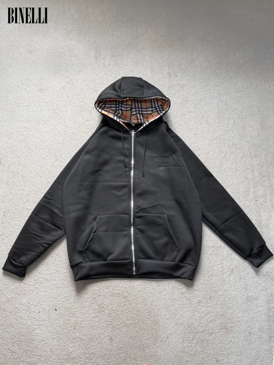 Erkaklar va ayollar uchun Burberry, kapyushonli va molniyali xudi, zip, kurtka, S–2XL