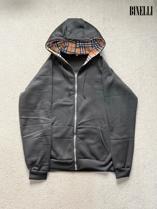 Erkaklar va ayollar uchun Burberry, kapyushonli va molniyali xudi, zip, kurtka, S–2XL