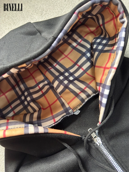 Erkaklar va ayollar uchun Burberry, kapyushonli va molniyali xudi, zip, kurtka, S–2XL
