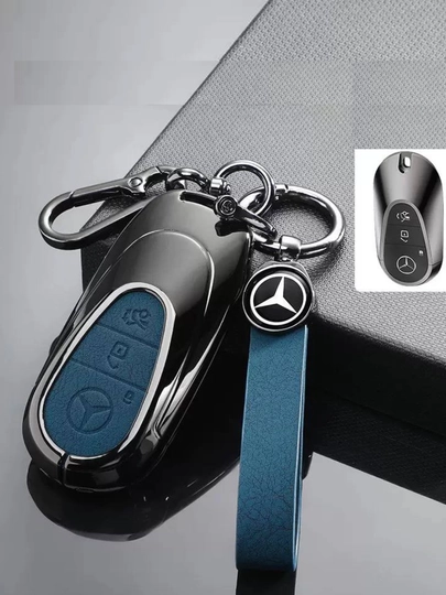 Металлический чехол для ключа Mercedes-Benz — 77CASES-MRCPMC2-СИНИЙ