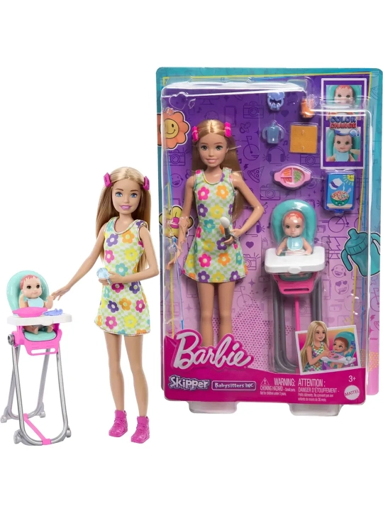 Qo'g'irchoq Barbie Skipper Babysitters inc & Playset