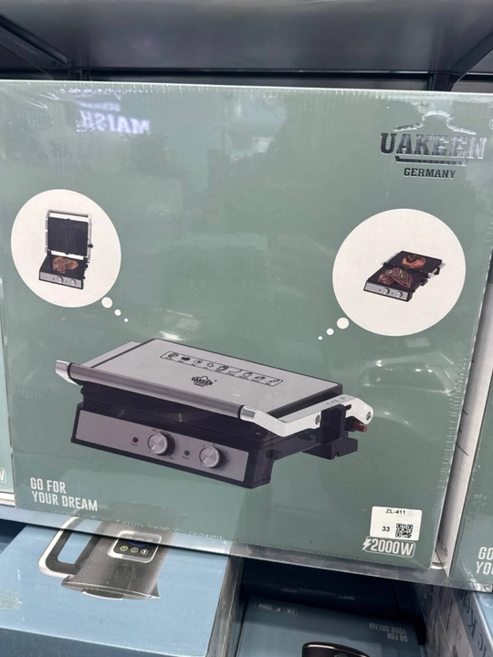 Elektr grill Uakeen 2000W, tez qiziydi, go‘sht va sabzavot uchun