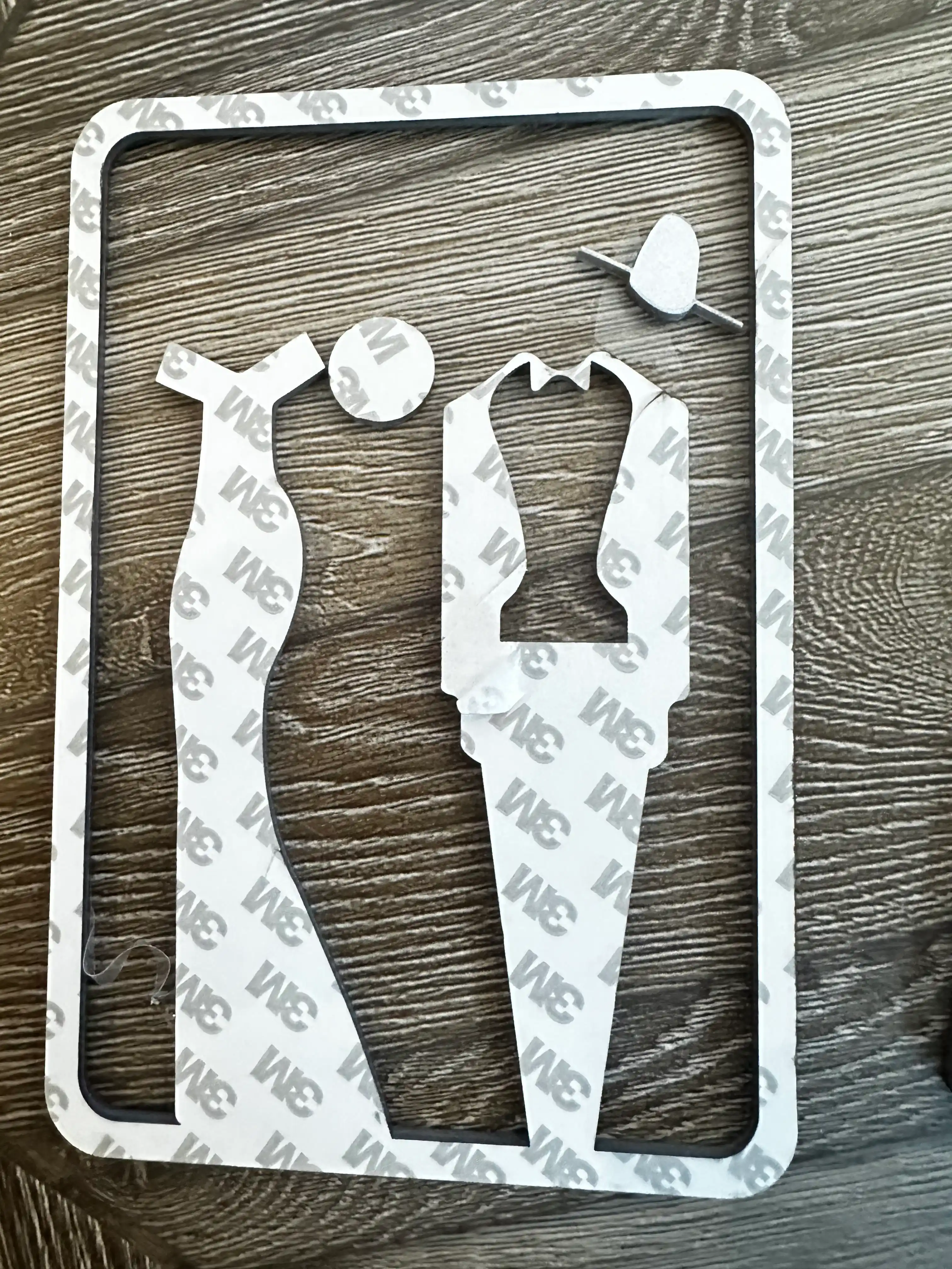 3D акриловая табличка для туалета – мужская и женская, 20×13 см, золотой, серебряный