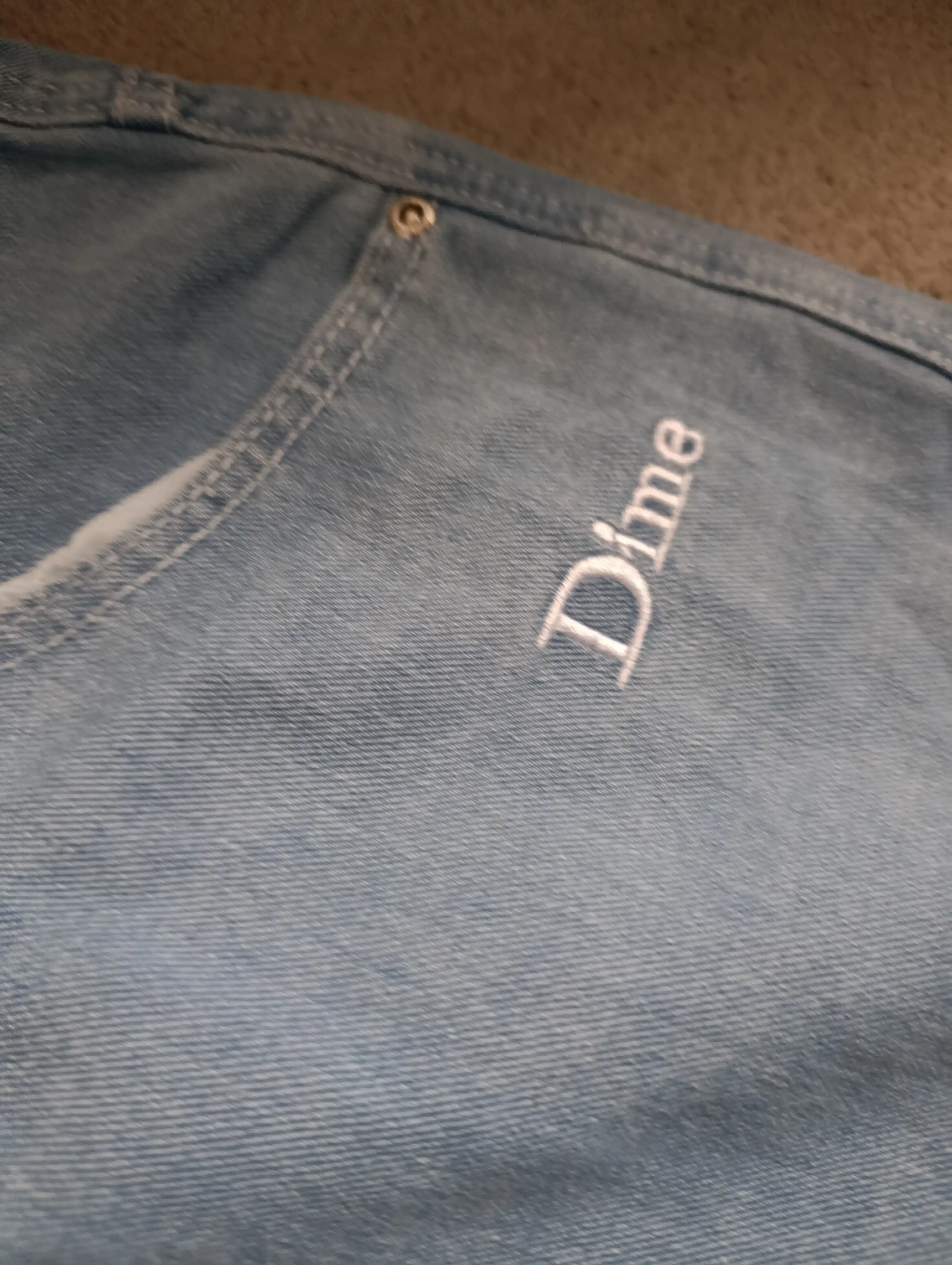 Keng baggi jinsi shimlar Dime, erkaklar, ayollar va o‘smirlar uchun, o‘lchamlari S-XXL