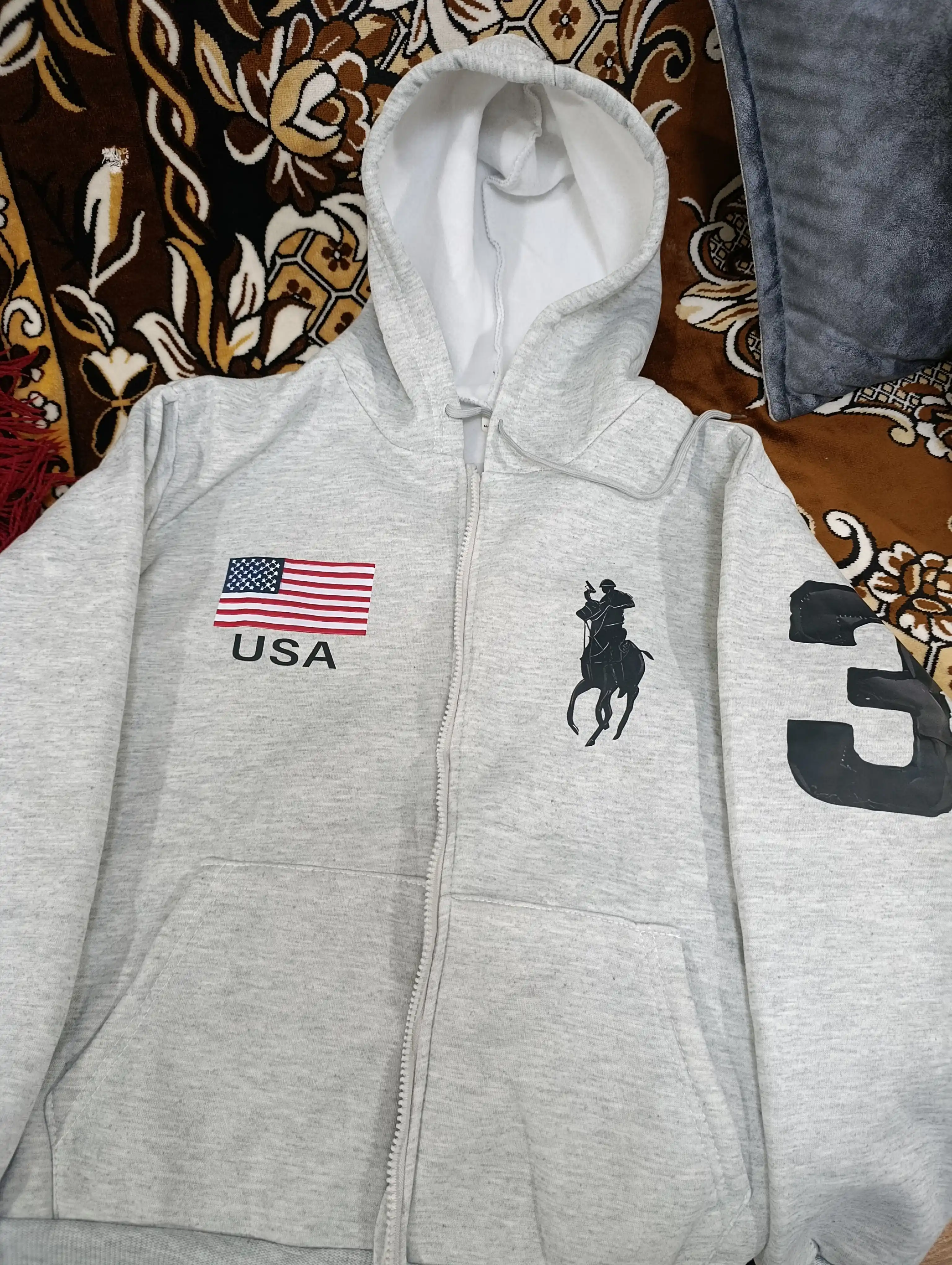 Erkaklar va ayollar uchun Ralph Lauren, kapyushonli va molniyali xudi, zip, kurtka, S–2XL