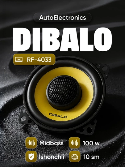 Автомобильные колонки DIBALO RF-4033 (2 шт) 100WАвтомобили Damas Spark Nexia1 Nexia2 Matiz — NRGELEC-DIBALORF4033YELLOW