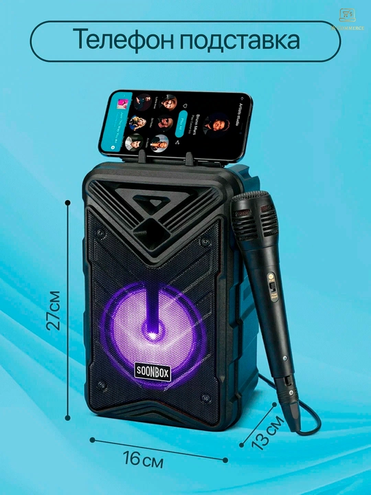Ko‘chma karaoke karnayi, yoritgichli