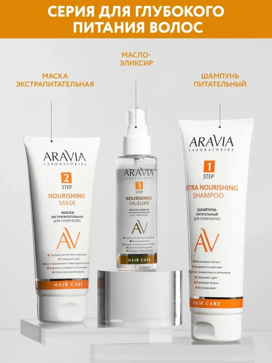 Маска для волос Aravia для питания, укрепления, сохранения цвета, для роста волос, 200 мл