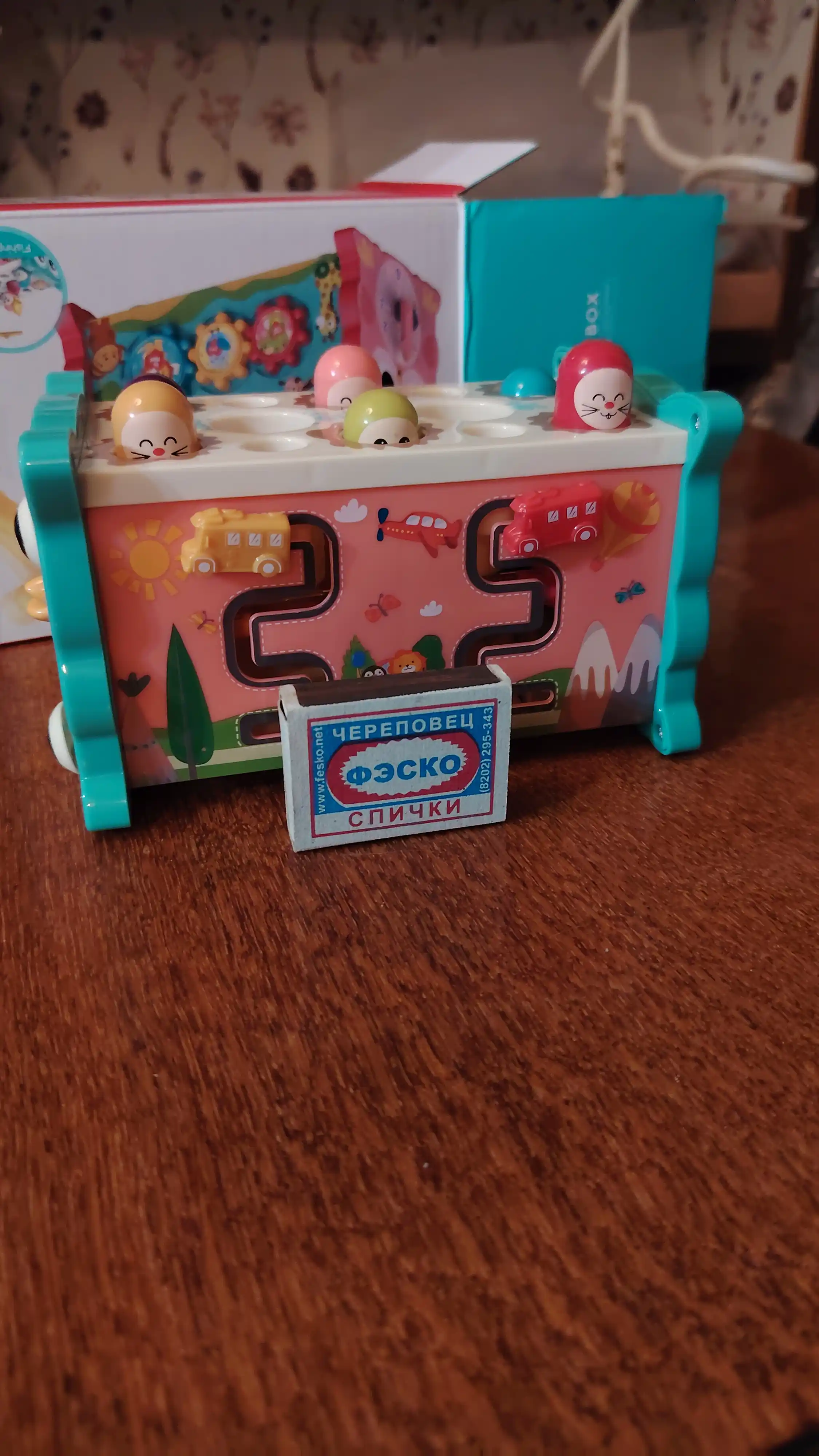 Montessori usuli bo'yicha o'quv bolalar o'yinchog'i, 8 dan 1 gacha, taqillatuvchi, burama