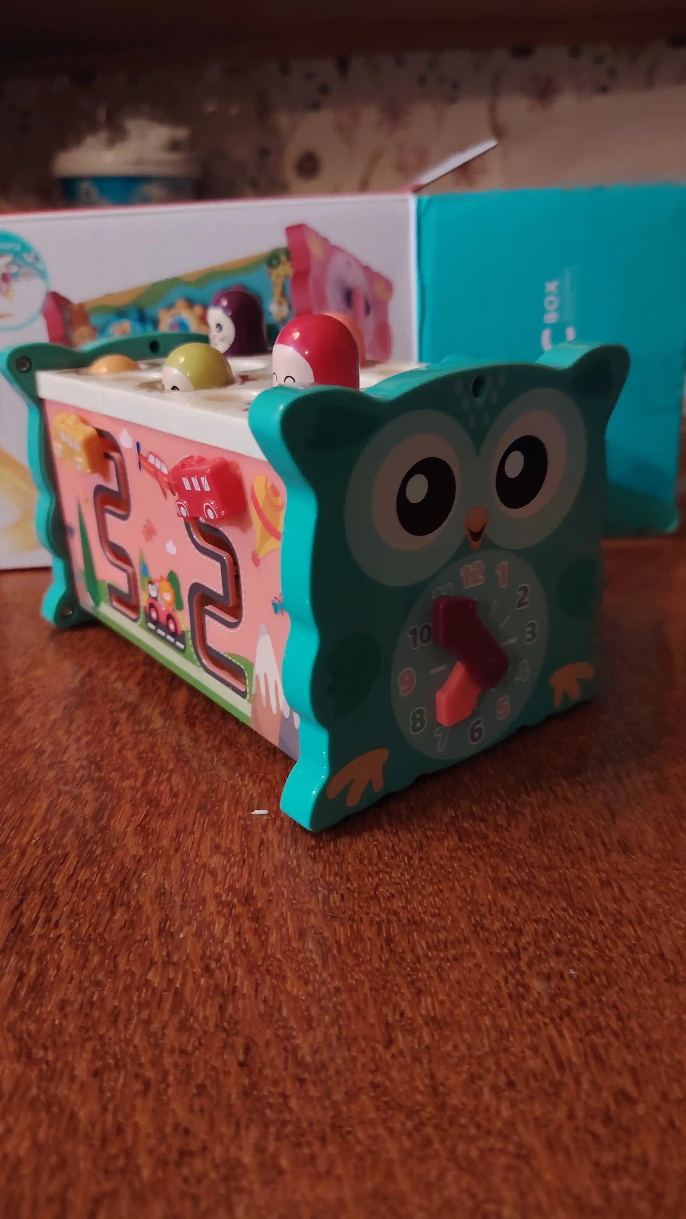 Montessori usuli bo'yicha o'quv bolalar o'yinchog'i, 8 dan 1 gacha, taqillatuvchi, burama