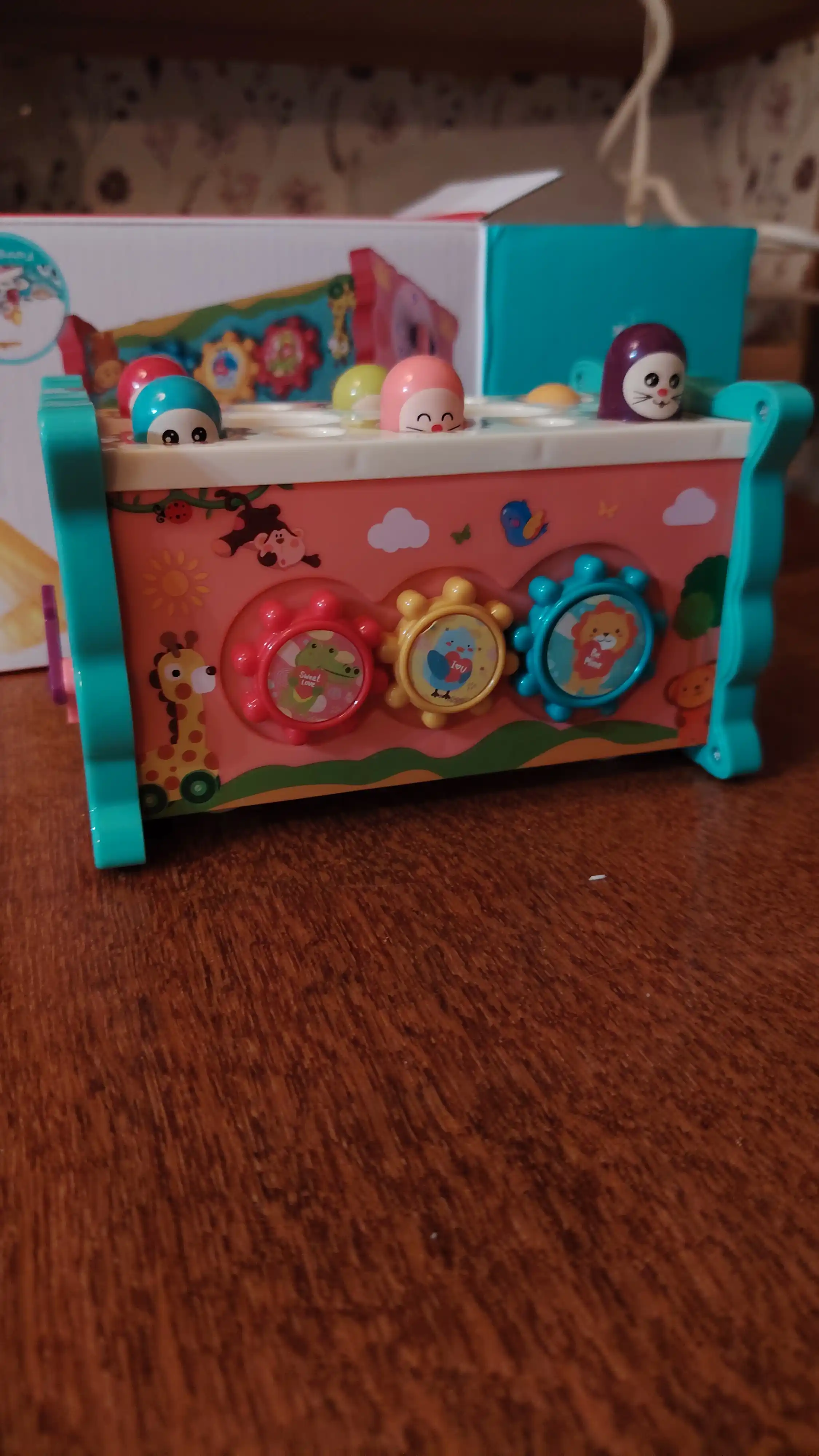 Montessori usuli bo'yicha o'quv bolalar o'yinchog'i, 8 dan 1 gacha, taqillatuvchi, burama