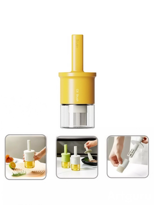 Silikon cho'tkali 2-in-1 oshxona moy idishi, 300 ml