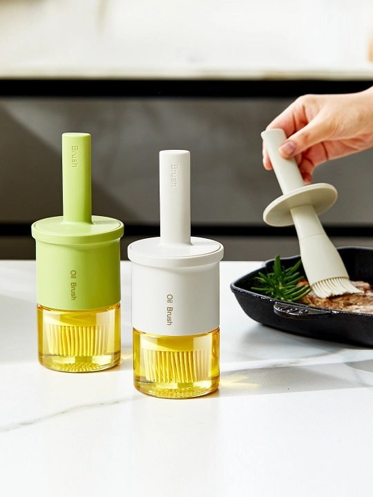 Silikon cho'tkali 2-in-1 oshxona moy idishi, 300 ml