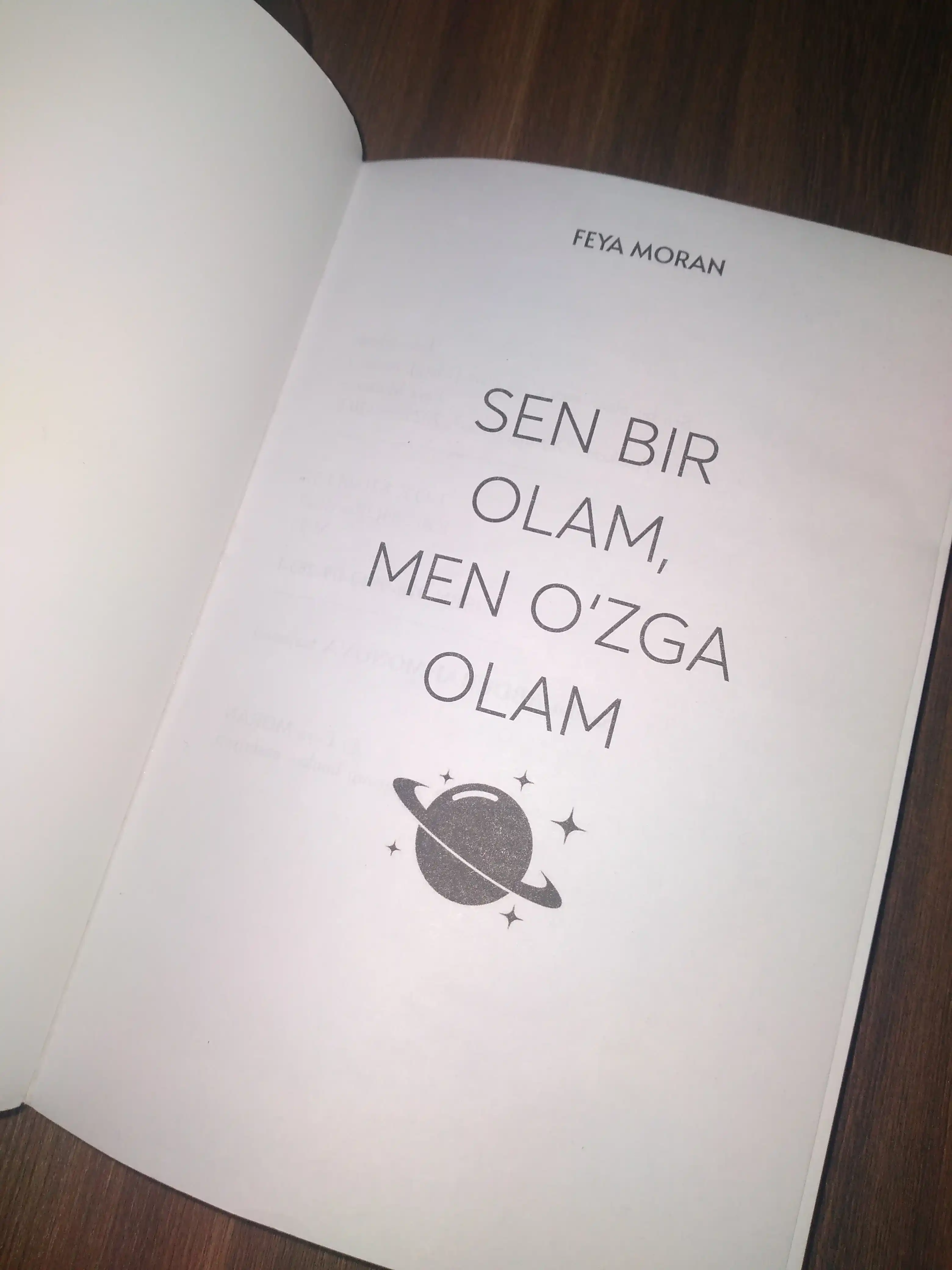 Feya Moran-Sen bir men o'zga olam (o'zbek tilida)