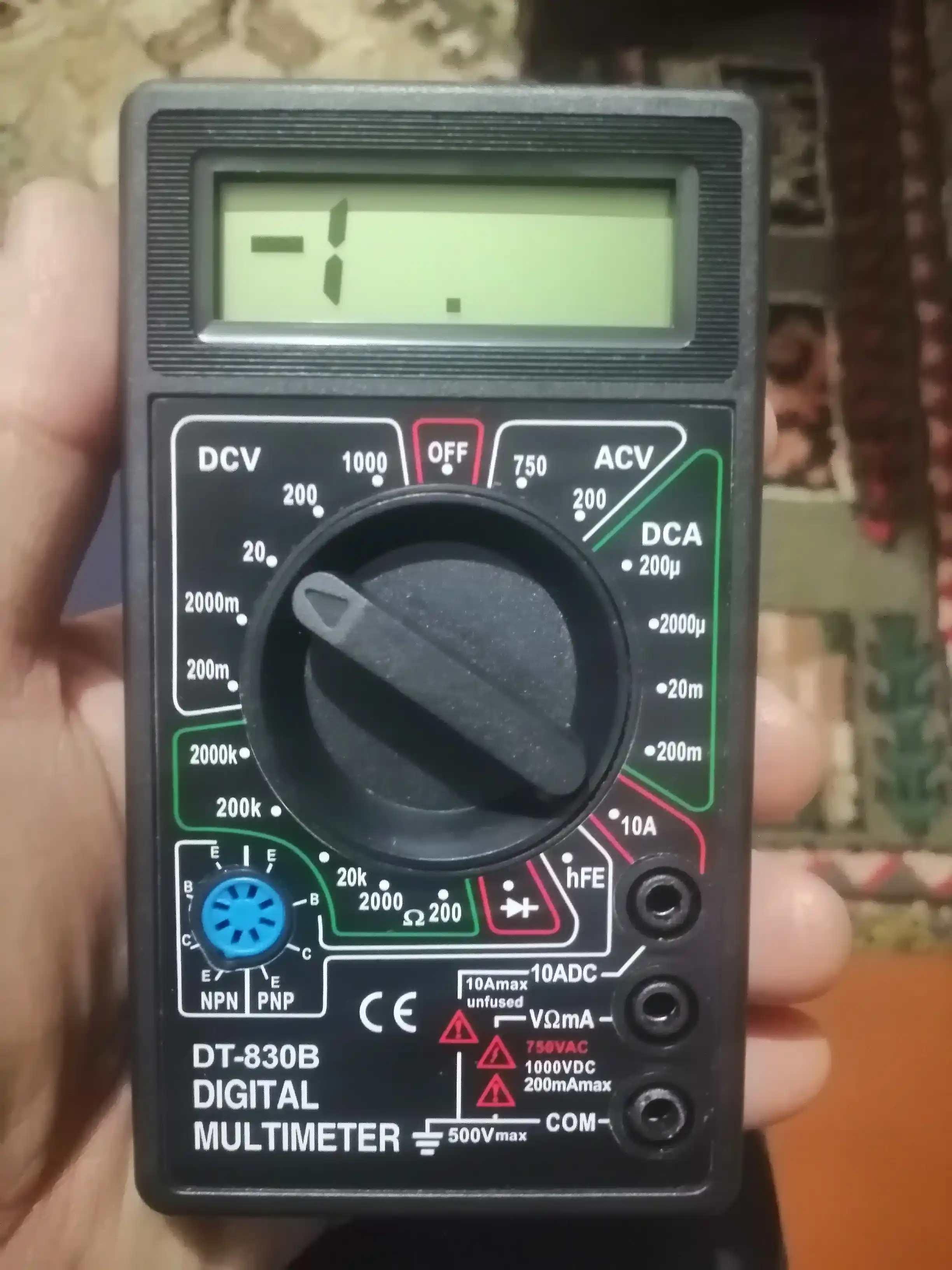 Raqamli multimetr DT-830B: tok, kuchlanish va qarshilikni olchash uchun