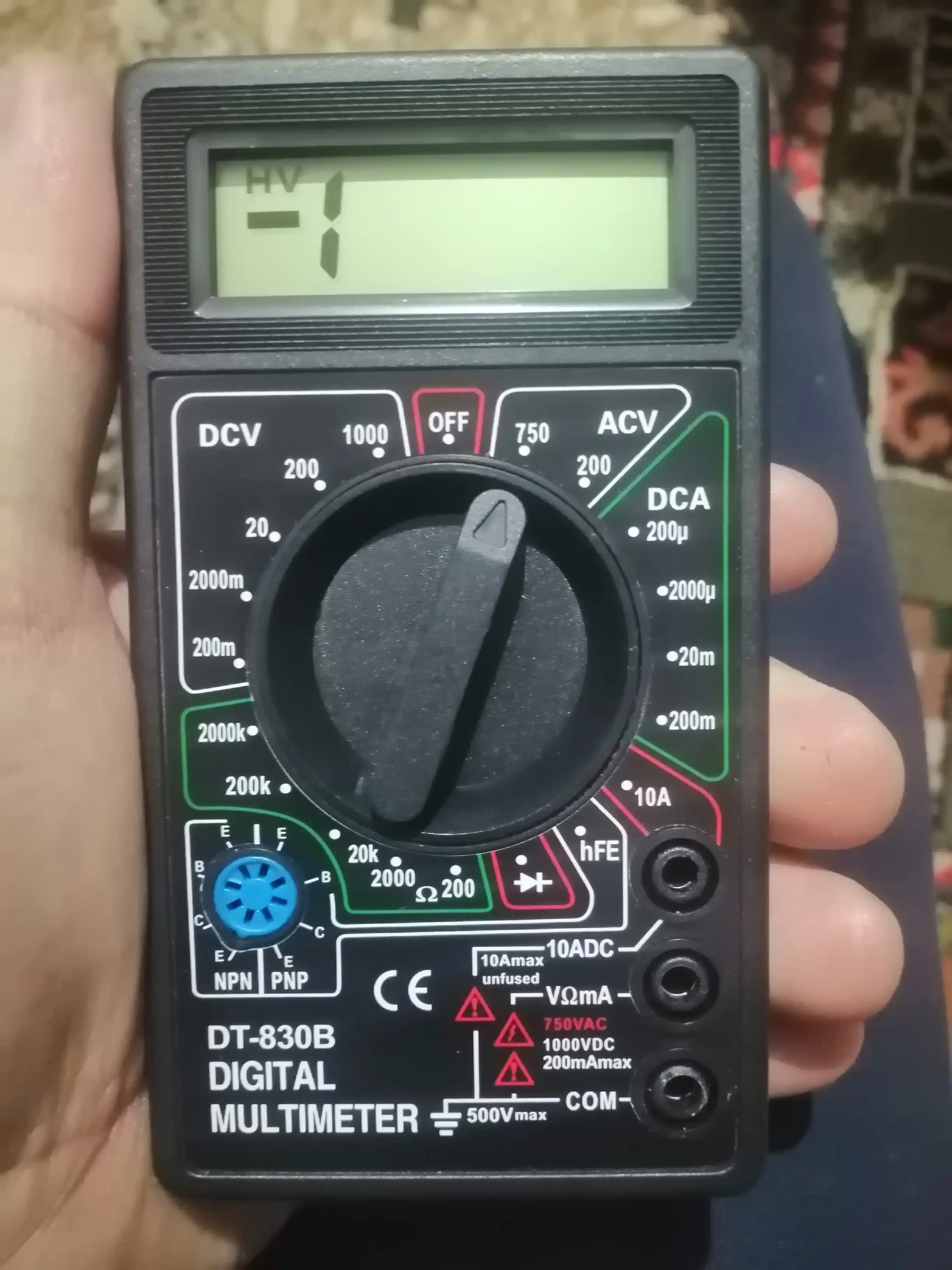 Raqamli multimetr DT-830B: tok, kuchlanish va qarshilikni olchash uchun