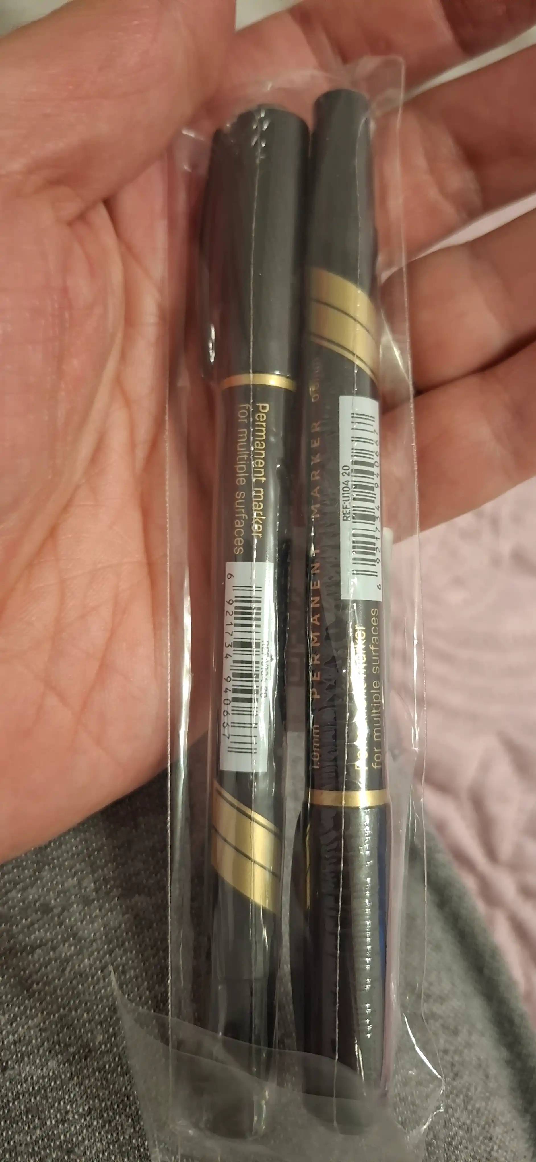 Marker doimiy, ikki tomonlama, qora, Deli 211-BK-U 2dona