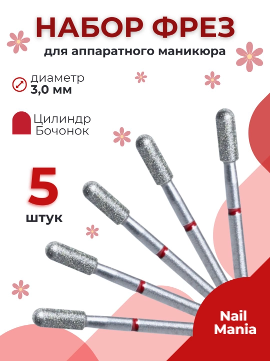 Алмазы, фрезы для маникюра и педикюра, набор фрез, синяя капля, для красоты