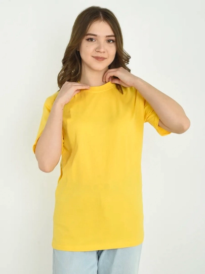 Женская футболка, OVERSIZE, с принтом, 100% хлопок — MYSHOOP-OVER-ЖЕЛТ-XXXL