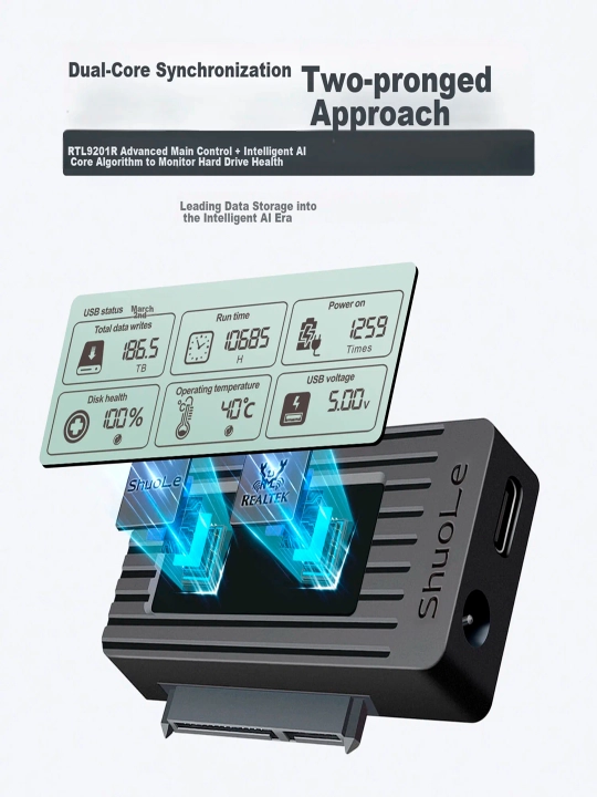 SATA USB adapter 3.1  HDD va SSD disk uchun datchik va quvvat manbai bilan