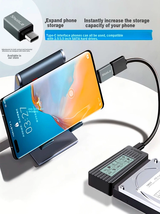 SATA USB adapter 3.1  HDD va SSD disk uchun datchik va quvvat manbai bilan